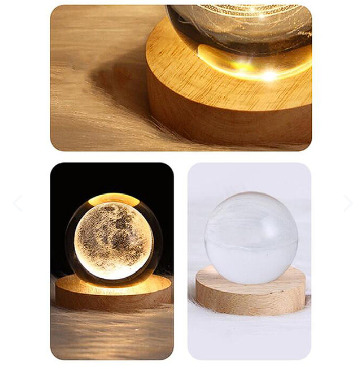 🌙 Lámpara Luna 3D en Esfera de Cristal🌙