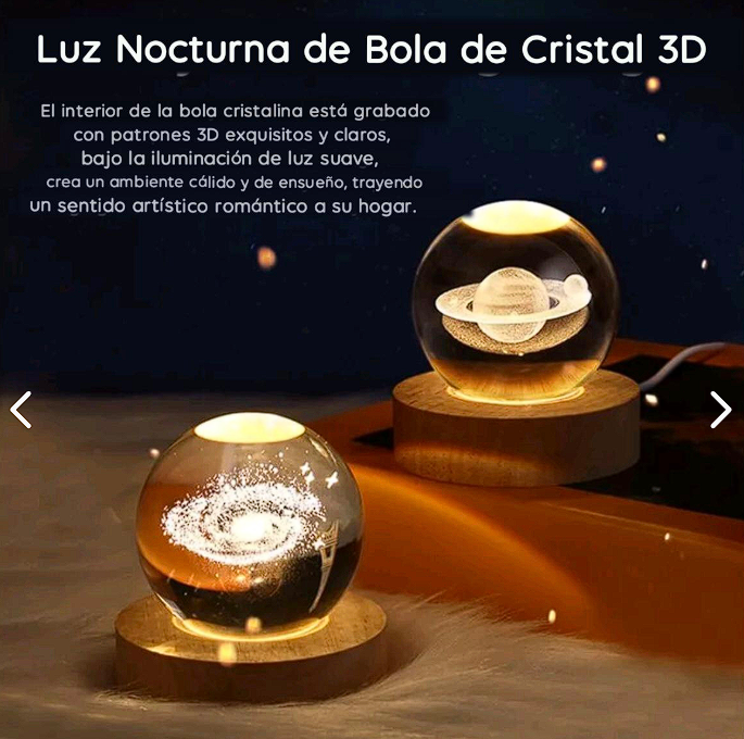 🌙 Lámpara Luna 3D en Esfera de Cristal🌙
