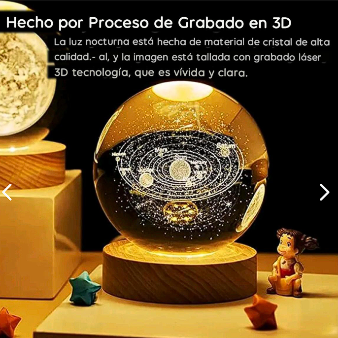 🌙 Lámpara Luna 3D en Esfera de Cristal🌙