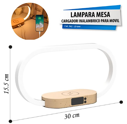 ⚡💡Lámpara de Mesa con Cargador Inalámbrico💡⚡